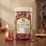 Rose (Gulab) Incense Cones Bhakti Dravya for Home & Pooja (30 Cones) | Dhoop Cones | Chemical-Free | Natural Charcoal-Free